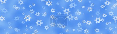 Foto de Fondo de pantalla de copos de nieve caída aleatoria. El polvo de las nevadas congela el cielo, fondo azul. Muchos copos de nieve vector de febrero. tiempo blanco azulado. Muchos copos de nieve enero tema de invierno, Navidad y Año Nuevo idea - Imagen libre de derechos