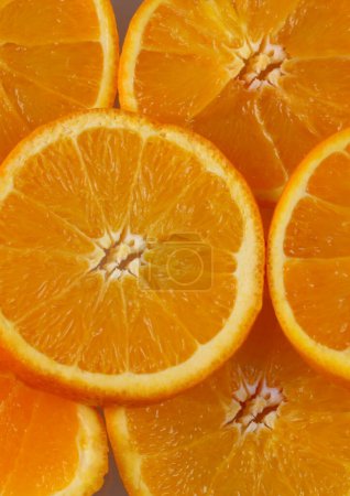 Slices of orange fruit looked fresh and delicious