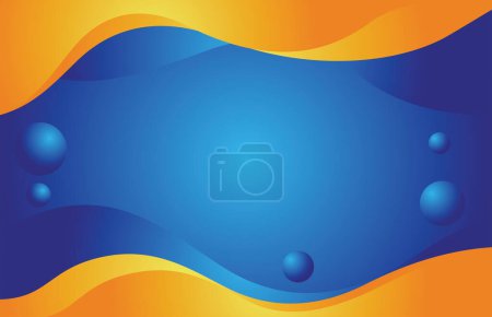 Ilustración de Background and illustration, with blue and orange gradient background - Imagen libre de derechos