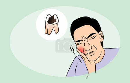 Illustration for Toothache and broken tooth vector illustration design - Royalty Free Image