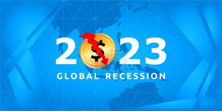 2023 global economic recession vector illustration design