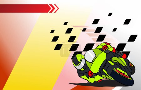 Illustration for Motorcycle racing sports background illustration design. vector - Royalty Free Image