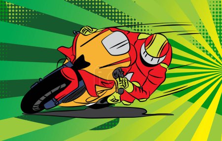 Téléchargez les illustrations : Super cool motorbike racing motogp illustration design. vector - en licence libre de droit
