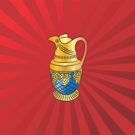 Ilustración de Arabic teapot design for drinking and just decoration - Imagen libre de derechos