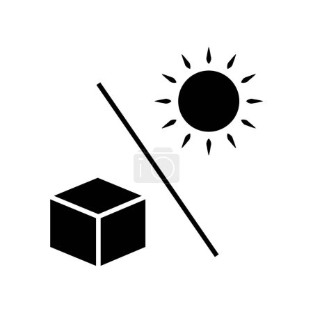 Ilustración de Ilustración de icono de glifo de caja con sol y barra. adecuado para mantenerse alejado del icono del sol. icono relacionado con el embalaje. Diseño vectorial simple editable. Pixel perfecto a 32 x 32 - Imagen libre de derechos