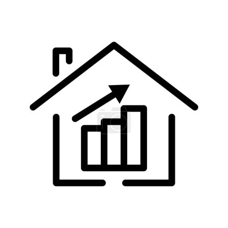 Ilustración de Ilustración de la línea de la casa con gráfico. adecuado para el icono de informe de comprador de casa. icono relacionado con bienes raíces. Diseño vectorial simple editable. Pixel perfecto a 32 x 32 - Imagen libre de derechos