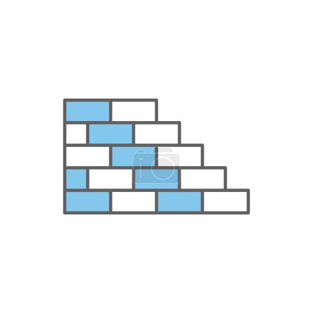 Illustration for Brick works icon illustration. Two tone icon style. icon related to construction. Simple vector design editable - Royalty Free Image