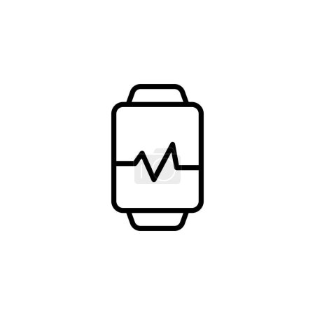 Smart watch icon illustration. suitable for pulse detection icon. Line icon style. icon related to fitness, sport. Simple vector design editable