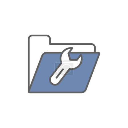 Ilustración de Ilustración del icono de mantenimiento de carpetas. icono relacionado con el desarrollador. Estilo icono de dos tonos. adecuado para aplicaciones, sitios web, aplicaciones móviles. Diseño vectorial simple editable - Imagen libre de derechos