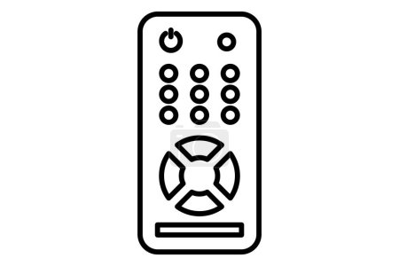 Illustrazione per TV remote control icon illustration. icon related to multimedia. Line icon style. Simple vector design editable - Immagini Royalty Free