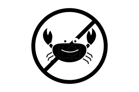 Ilustración de Icono libre de cangrejo. icono relacionado con el alérgeno alimentario. Estilo de icono sólido. Diseño vectorial simple editable - Imagen libre de derechos