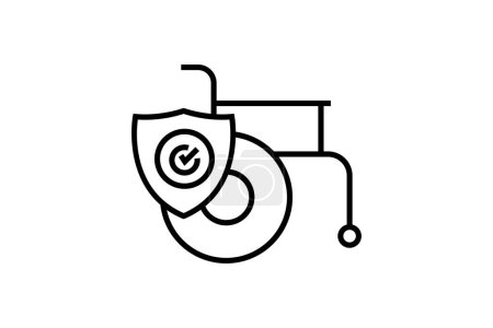 Illustration for Disability insurance vector icon. Line icon style design. Simple vector design editable - Royalty Free Image