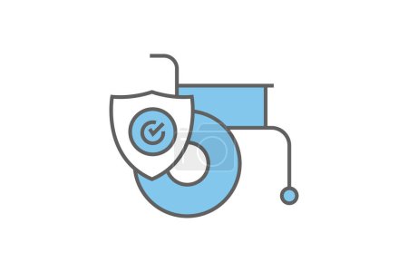 Illustration for Disability insurance vector icon. Two tone icon style design. Simple vector design editable - Royalty Free Image