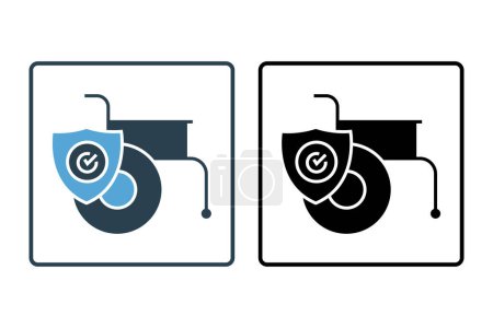 Illustration for Disability insurance vector icon. solid icon style design. Simple vector design editable - Royalty Free Image