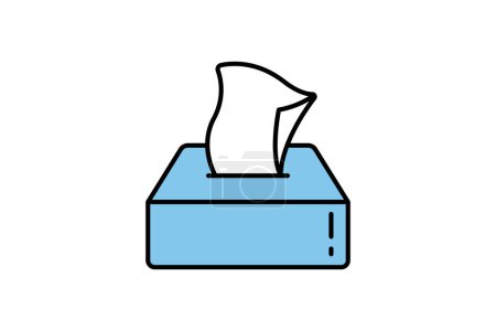 Illustration for Tissue box icon. icon related to hygiene. Line icon style design. Simple vector design editable - Royalty Free Image