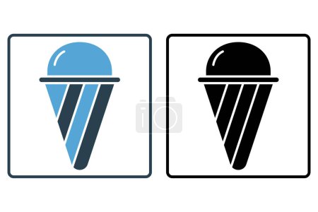 Illustration for Ice cream icon. Solid icon style design. Simple vector design editable - Royalty Free Image
