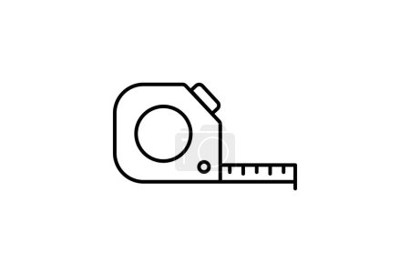 Illustration for Tape Measure Icon. Icon related to measurement, construction, home improvement, applications, user interfaces. line icon style. Simple vector design editable - Royalty Free Image