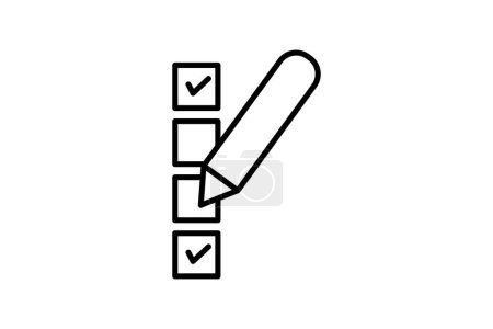 Ilustración de Icono de votación. Icono relacionado con la encuesta. estilo icono de línea. Diseño vectorial simple editable - Imagen libre de derechos