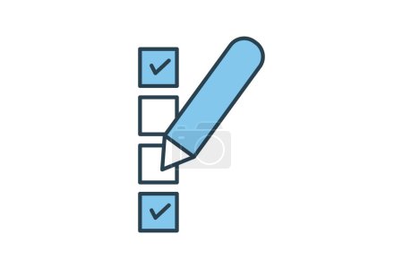Illustration for Voting Icon. Icon related to survey. flat line icon style. Simple vector design editable - Royalty Free Image