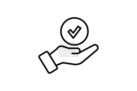 Illustration for Agree Icon. Icon related to survey. line icon style. Simple vector design editable - Royalty Free Image