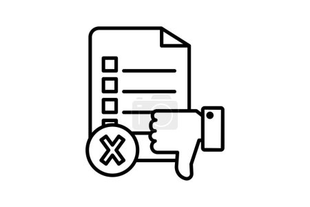 Illustration for Disapproval Icon. Icon related to survey. line icon style. Simple vector design editable - Royalty Free Image