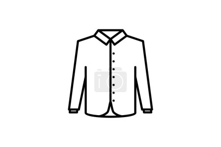 Téléchargez les illustrations : Chemise (Button-up) Icône. Icône liée à l'icône des vêtements ensemble. style icône de ligne. Conception vectorielle simple modifiable - en licence libre de droit