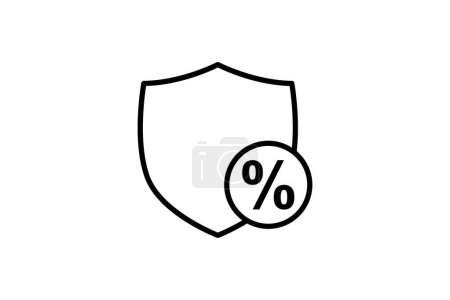 Illustration for Safe Loan Icon. Icon related to Credit and Loan. suitable for web site design, app, user interfaces, printable etc. Line icon style. Simple vector design editable - Royalty Free Image