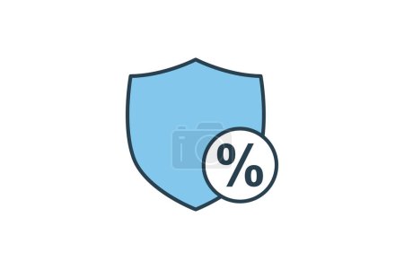 Illustration for Safe Loan Icon. Icon related to Credit and Loan. suitable for web site design, app, user interfaces, printable etc. Flat Line icon style. Simple vector design editable - Royalty Free Image