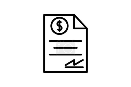 Illustration for Financial Agreement Icon. Icon related to Credit and Loan. suitable for web site design, app, user interfaces, printable etc. Line icon style. Simple vector design editable - Royalty Free Image
