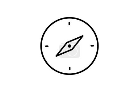 Illustration for Compass icon. icon related to direction and purpose. suitable for web site design, app, user interfaces, printable etc. Line icon style. Simple vector design editable - Royalty Free Image