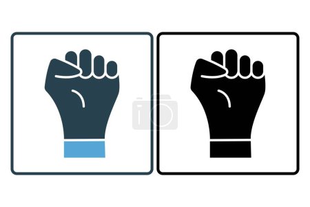 Téléchargez les illustrations : Icône de courage. les mains serrées. icône liée aux valeurs fondamentales. style icône solide. conception vectorielle simple modifiable - en licence libre de droit
