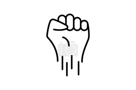 Téléchargez les illustrations : Icône de courage. les mains serrées. icône liée aux valeurs fondamentales. style icône de ligne. conception vectorielle simple modifiable - en licence libre de droit