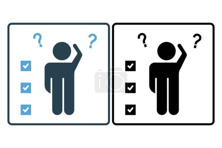 Ilustración de Icono del dilema. confundido con opción múltiple. estilo de icono sólido. diseño vectorial simple editable - Imagen libre de derechos