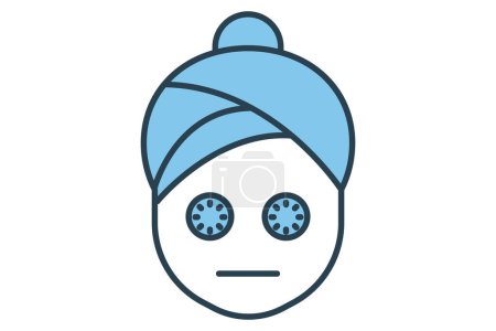 Illustration for Facial mask icon. icon related to skincare and facial treatments. flat line icon style. element illustration - Royalty Free Image