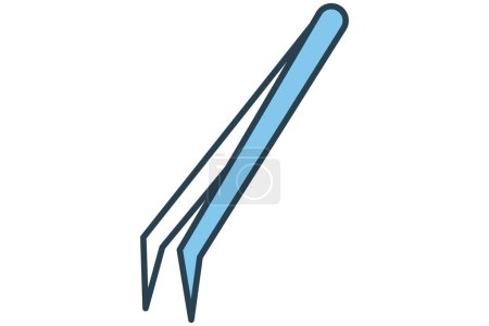 Illustration for Tweezers icon. icon related eyebrow grooming and precision. flat line icon style. element illustration - Royalty Free Image
