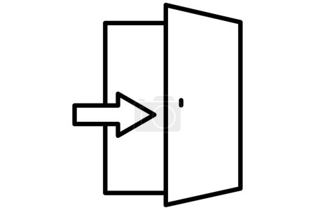 Ilustración de Icono de la puerta de salida. icono relacionado con la navegación pública. estilo icono de línea. ilustración del elemento - Imagen libre de derechos