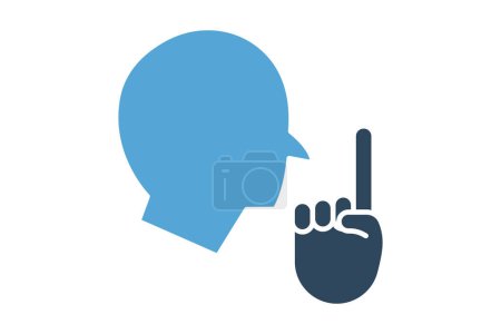 silence sign language. Silent Shh sign in with diverse hands, conveying quietness. solid icon style. element illustration