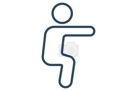 squatting icon. body movements in gymnastics. icon related to sport, gym. line icon style. element illustration.