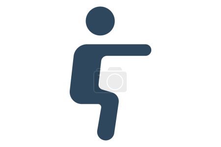squatting icon. body movements in gymnastics. icon related to sport, gym. solid icon style. element illustration.