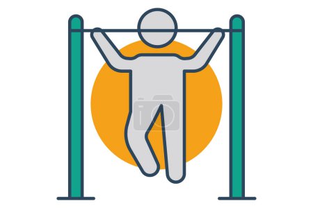 pull up icon. icon related to sport, gym. flat line icon style. element illustration.
