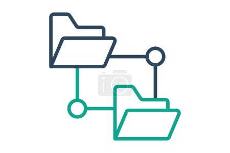 network folder icon. icon related to information technology. line icon style. technology element vector illustration