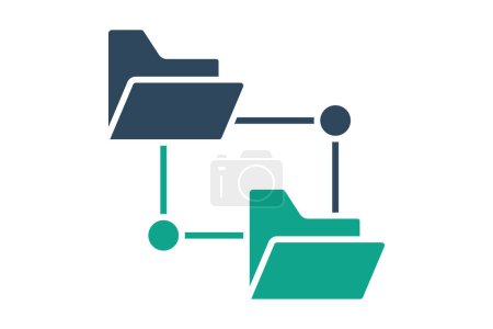 network folder icon. icon related to information technology. solid icon style. technology element vector illustration
