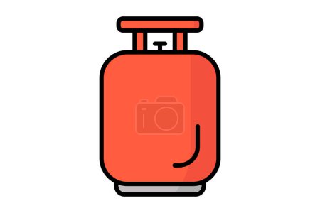 Gas icon. gas cylinders. icon related to utilities. colored outline icon style. utilities elements vector illustration