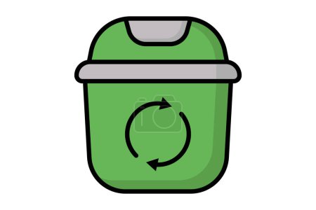 Trash icon. trash can. icon related to utilities. colored outline icon style. utilities elements vector illustration