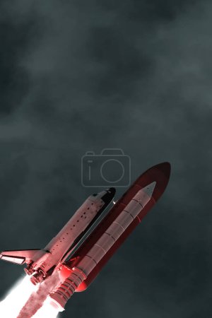 Photo for Cloudy rocket launch. The elements of this image furnished by NASA - Royalty Free Image