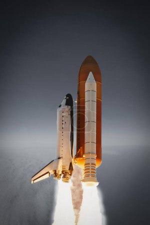 Lancement d'une fusée nuageuse. Les éléments de cette image fournis par la NASA
