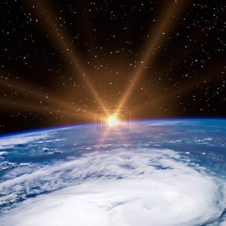 Foto de Amanecer sobre la tierra. Los elementos de esta imagen proporcionados por la NASA - Imagen libre de derechos