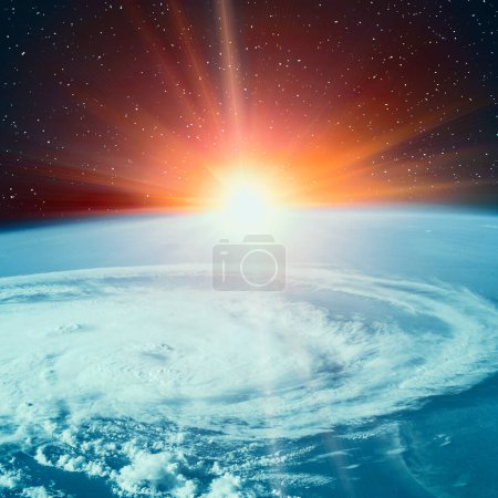 Photo for Sunrise  from space. The elements of this image furnished by NASA - Royalty Free Image