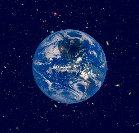 Téléchargez les photos : Vue sur la terre depuis le cosmos. Les éléments de cette image fournis par la NASA - en image libre de droit