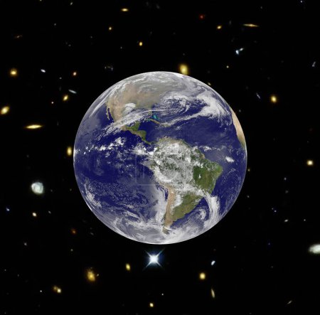Téléchargez les photos : La Terre depuis l'espace avec une vue spectaculaire. Les éléments de cette image fournis par la NASA - en image libre de droit